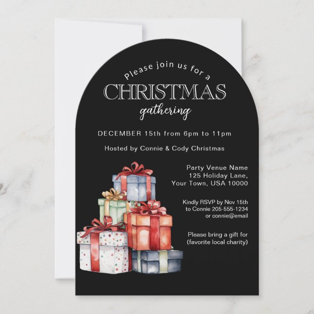 Invitación Colorful Gift Packages Christmas Party  Invitation (Anverso)