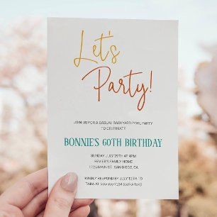 Invitación Colorful Let's Fiesta Casual Backyard Birthday