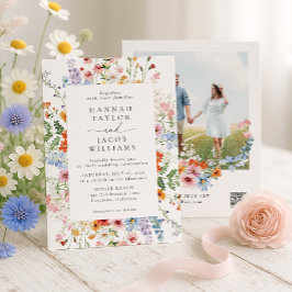 Invitación Colorful Meadow Wildflower Wedding QR Code