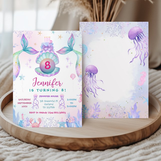Invitación Colorful Mermaid Tail Birthday Invitation (Subido por el creador)