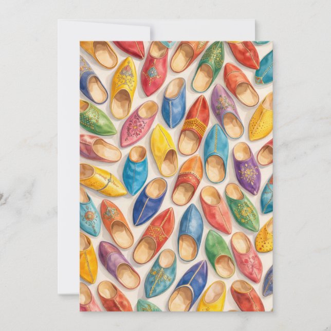 Invitación Colorful Moroccan Babouche Slippers (Anverso)