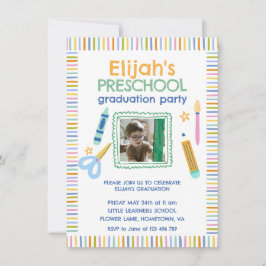 Invitación Colorful Preschool Graduation Party Invitation