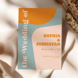 Invitación Colorful retro bold typography wedding