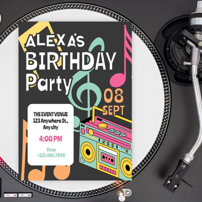 Invitación Colorful retro music notes  (Subido por el creador)