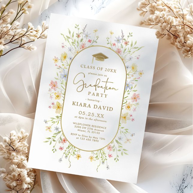 Invitación Colorful Spring Wildflower Garden Graduation Party (Subido por el creador)