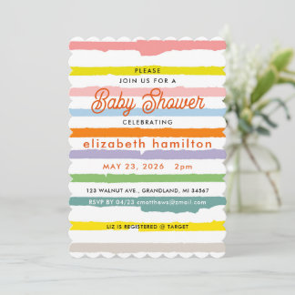 Invitación Colorful Stripes Baby Shower Invitation
