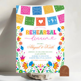 Invitación Colorful Talavera Mexican Rehearsal Dinner