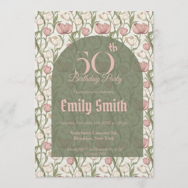 Invitación Colorful Tulip Themed Beach Party (Anverso)