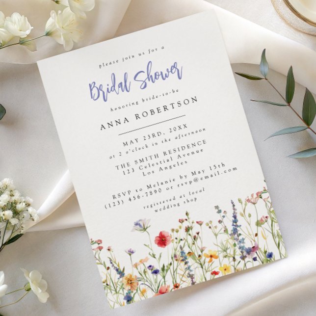 Invitación Colorful Wildflower Bridal Shower Invitation (Subido por el creador)