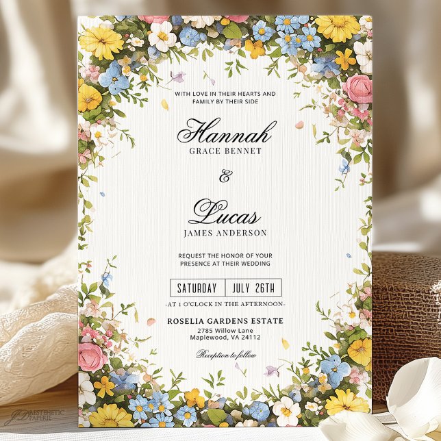 Invitación Colorful Wildflower Floral Wedding  (Subido por el creador)
