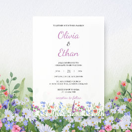 Invitación Colorful Wildflower Garden Wedding Invitation