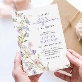 Invitación Colorful Wildflower Meadow Girl Baby Shower