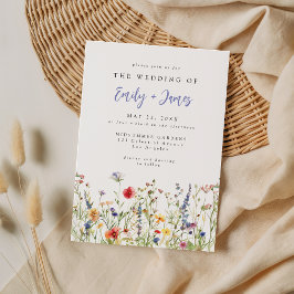 Invitación Colorful Wildflower Wedding Invitation