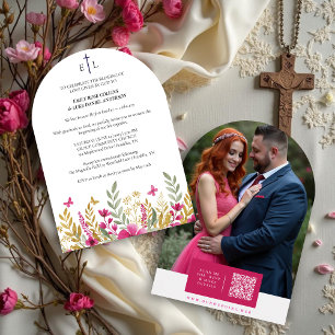 Invitación Colorful Wildflowers & Butterflies Faith Wedding