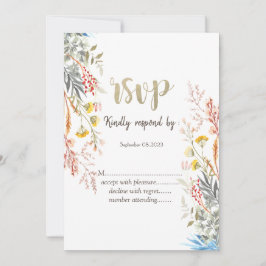 Invitación Colorida acuarela Flor silvestre pradera seca