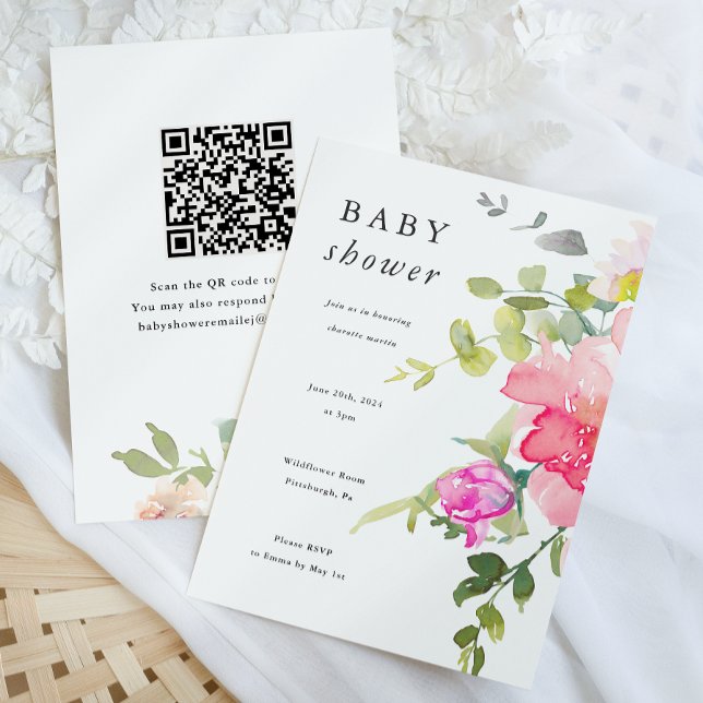 Invitación Colorida acuarela Floral Baby Shower (Subido por el creador)