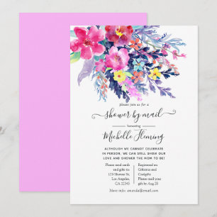 Invitación Colorida acuarela Floral Baby Shower por correo