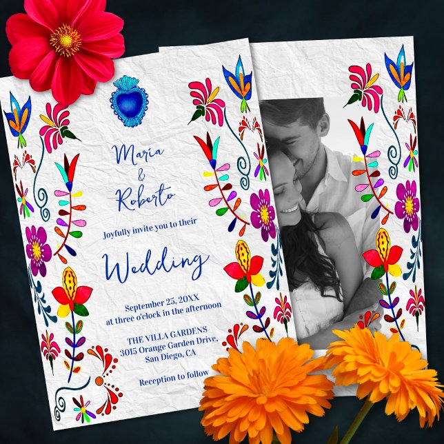 Invitación Colorida acuarela floral Boda mexicana (Subido por el creador)