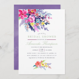 Invitación Colorida acuarela Floral Bridal Shower Invite