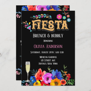 Invitación Colorida acuarela Floral Fiesta Brunch & Bubbly