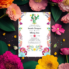 Invitación Colorida acuarela Floral Fiesta Parejas Ducha