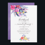 Invitación Colorida acuarela Floral Spring Bat Mitzvah<br><div class="desc">Sofisticada invitación mitzvah de murciélago de acuarela de flores silvestres de colores brillantes con una tipografía elegante de escritura a mano diseñada para ser rápida y fácilmente adaptada a los detalles de tu evento.</div>