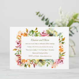 Invitación Colorida acuarela Floral Tierra Boda