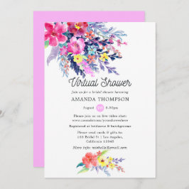 Invitación Colorida acuarela Floral Virtual Bridal Shower