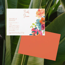Invitación Colorida acuarela retro Floral Bridal Shower III