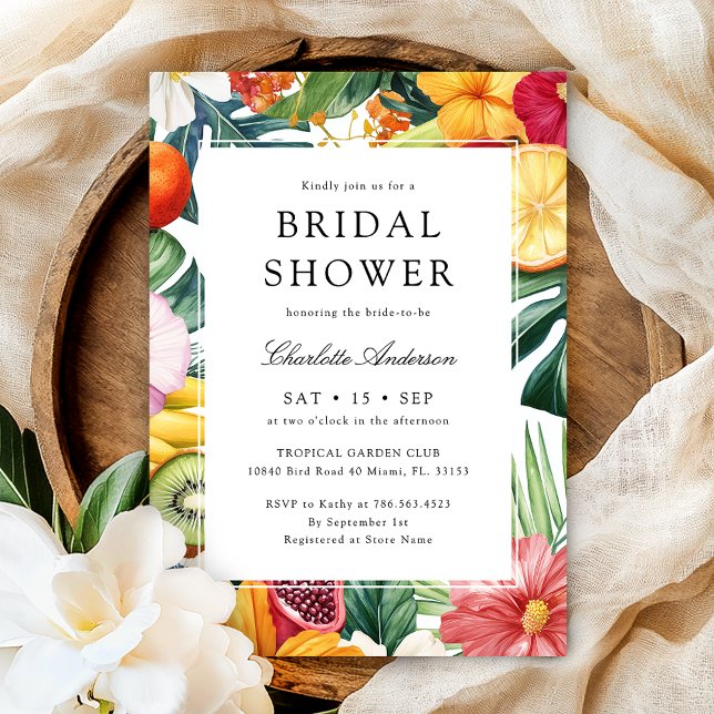 Invitación Colorida acuarela tropical, ducha de novia (Subido por el creador)