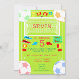 Invitación colorida al cumpleaños del fútbol depor