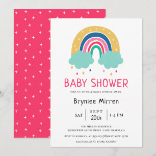 Invitación Colorida Baby Shower arcoiris