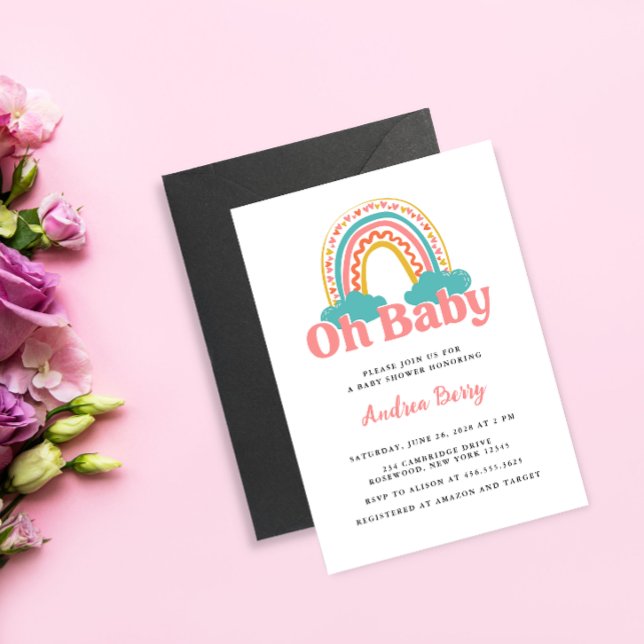 Invitación Colorida Baby Shower arcoiris (Subido por el creador)