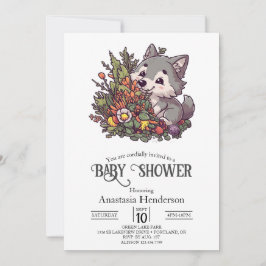 Invitación Colorida Baby Shower de Wolf Woodland