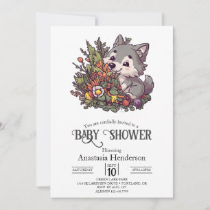 Invitación Colorida Baby Shower de Wolf Woodland