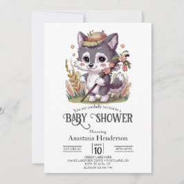 Invitación Colorida Baby Shower de Wolf Woodland