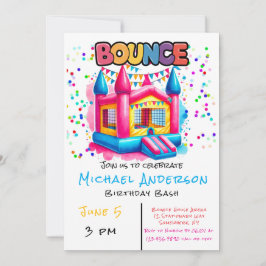 Invitación Colorida Bass House Birthday Bash