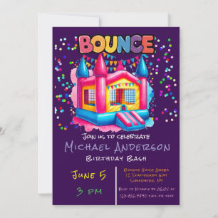 Invitación Colorida Bass House Birthday Bash