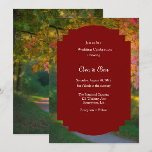 Invitación Colorida celebración del Boda del día de otoño