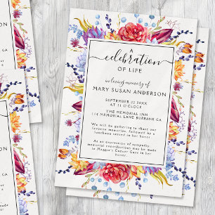 Invitación Colorida celebración floral de la memoria de la vi