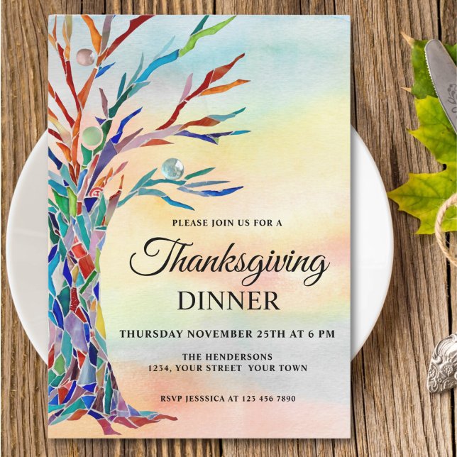 Invitación Colorida cena de Acción de Gracias (Subido por el creador)