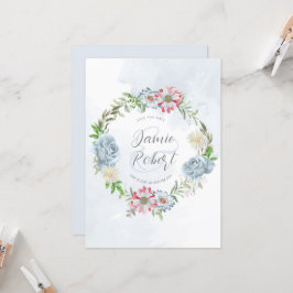 Invitación Colorida corona floral Guardar la fecha