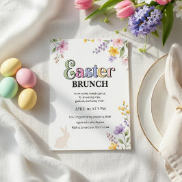 Invitación colorida de brunch de Pascua | Floral P