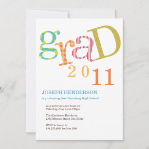 Invitación colorida de clase de graduación de emoc
