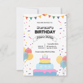 Invitación Colorida de Fiesta de Cumpleaños