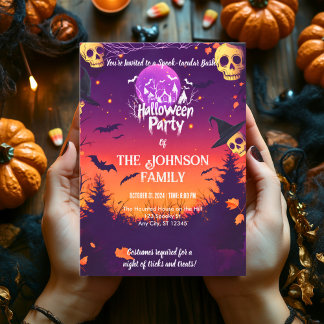 Invitación Colorida de Fiesta de Halloween para la