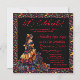 Invitación Colorida de Fiesta Quinceañera