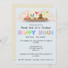 Invitación colorida de Happy Hour