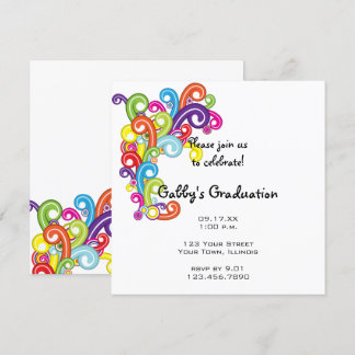 Invitación colorida de la fiesta de graduación
