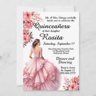 Invitación colorida de Quinceañera